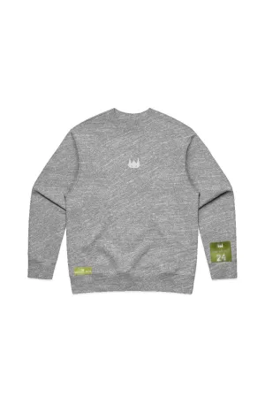 WOLFPACK UNLTD "THE ARMOR" HEAVYWEIGHT EMBROIDERED CREWNECK SWEATER | ATHLETIC GREY