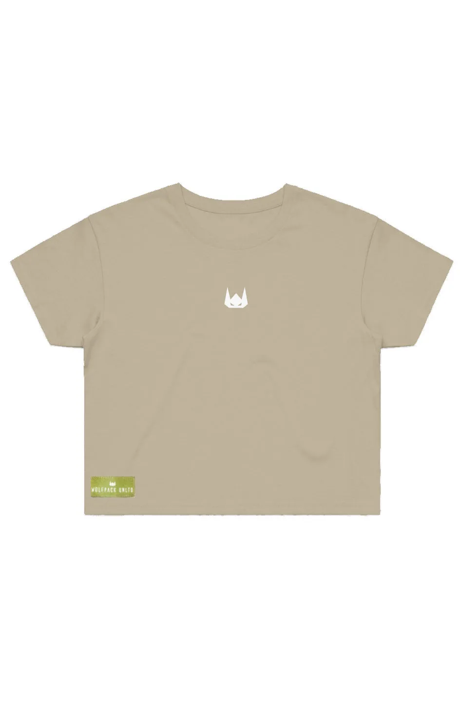 WOLFPACK UNLTD WOMEN'S "STATEMENT"  PREMIUM CROP TEE S/S | SAND