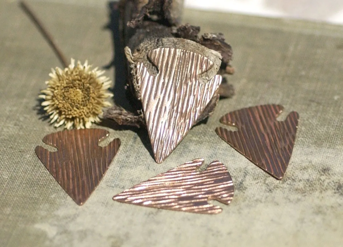 Woodgrain Pattern Arrowhead Blanks Cutout Shape for Enameling Metalworking Soldering Blank Variety of Metals