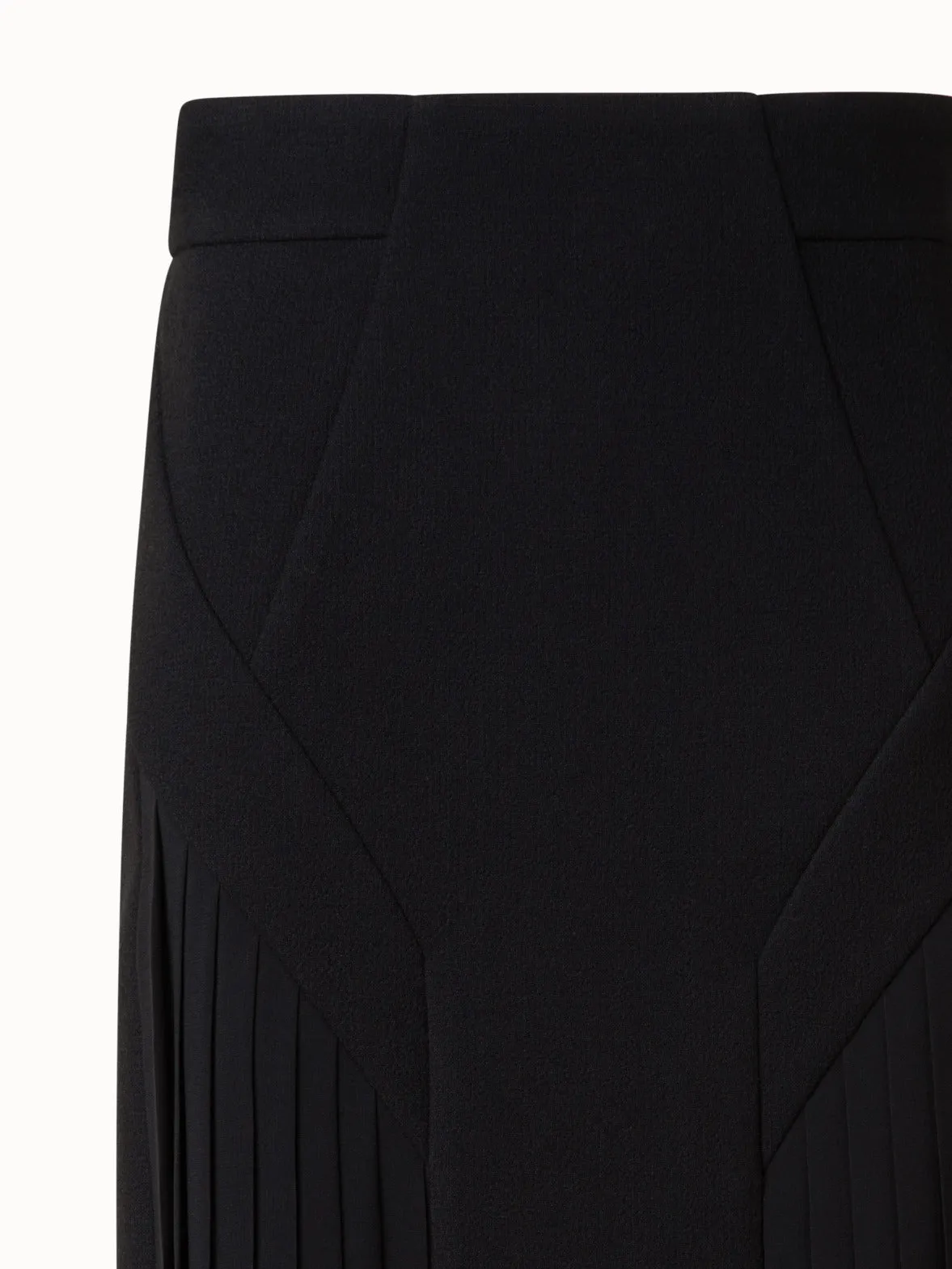 Wool Double-Face Plissé Pencil Skirt