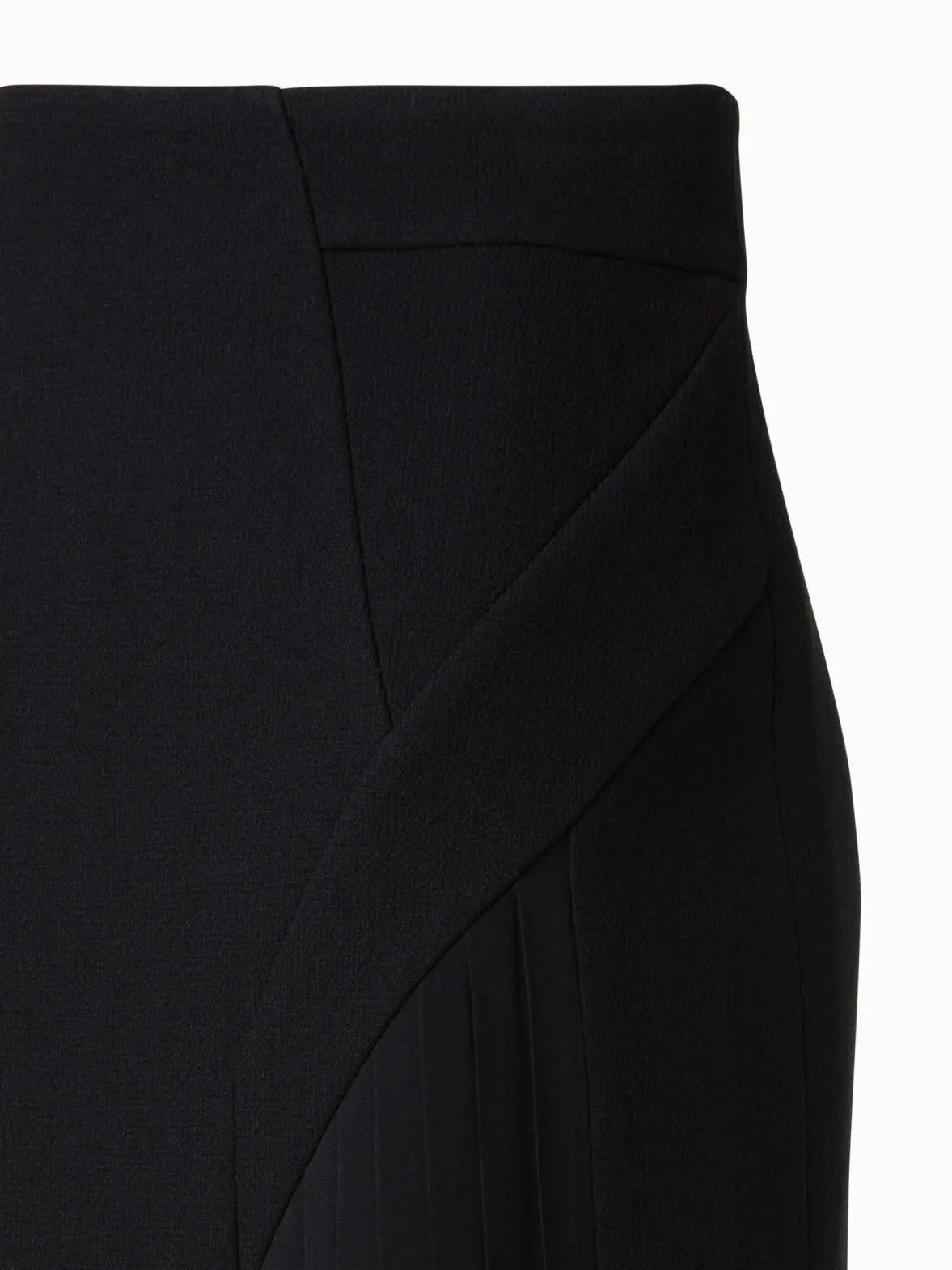 Wool Double-Face Plissé Pencil Skirt