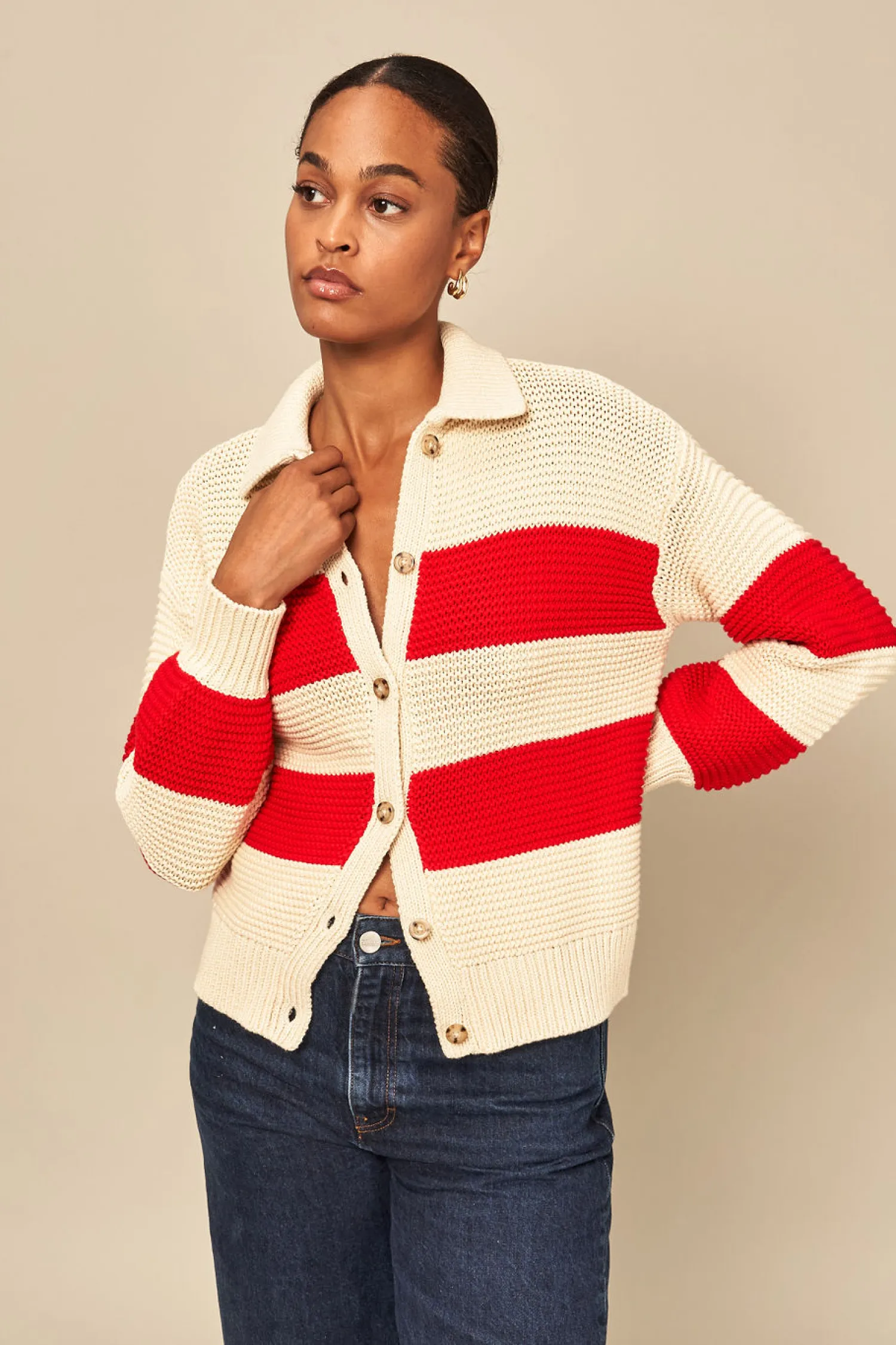 Wyeth - Charlotte Cardigan (Cream/Red)