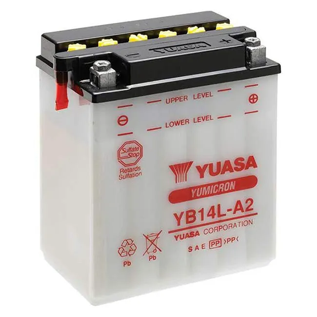 YB14L-A2 DG Battery with acid pack Yuasa (YB14LA2PK)