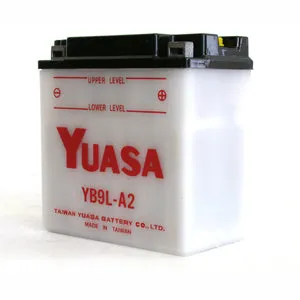 YB9L-A2 DG Battery with acid pack Yuasa. Alt: CYG9LB (YB9LA2PK)