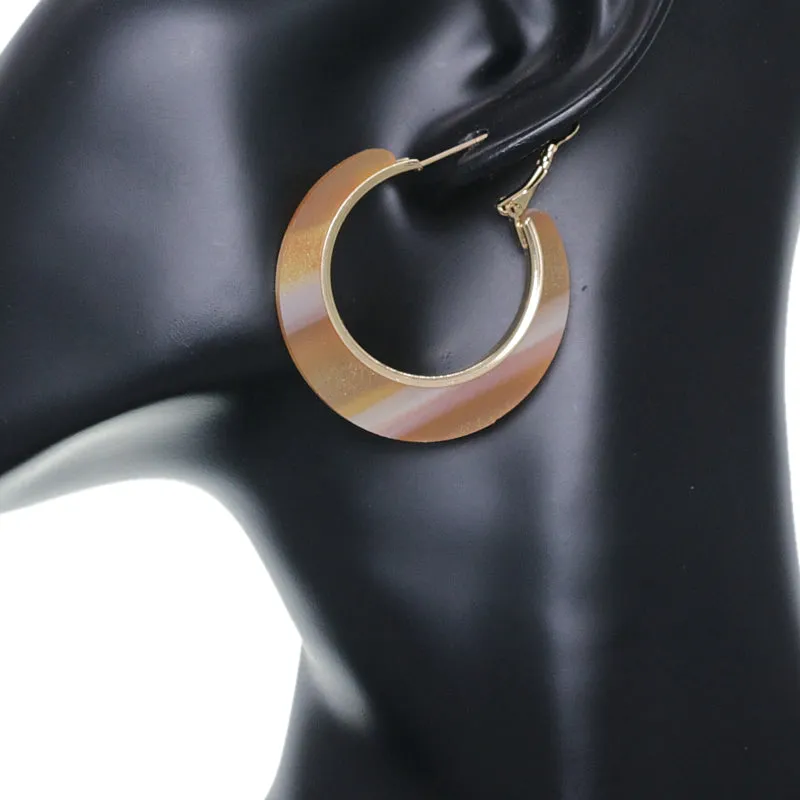 Yellow Striped Mini Hoop Earrings