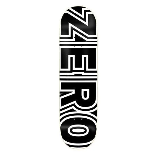 Zero Skateboard Bold Black White Skateboard Deck - 7.75"