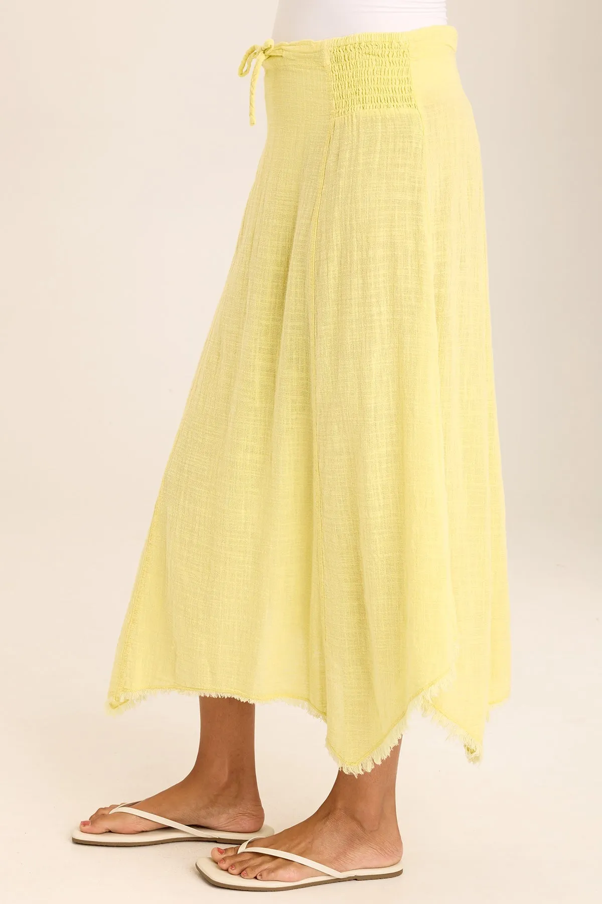 Zuri Gauze Handkerchief Casual Midi Skirt